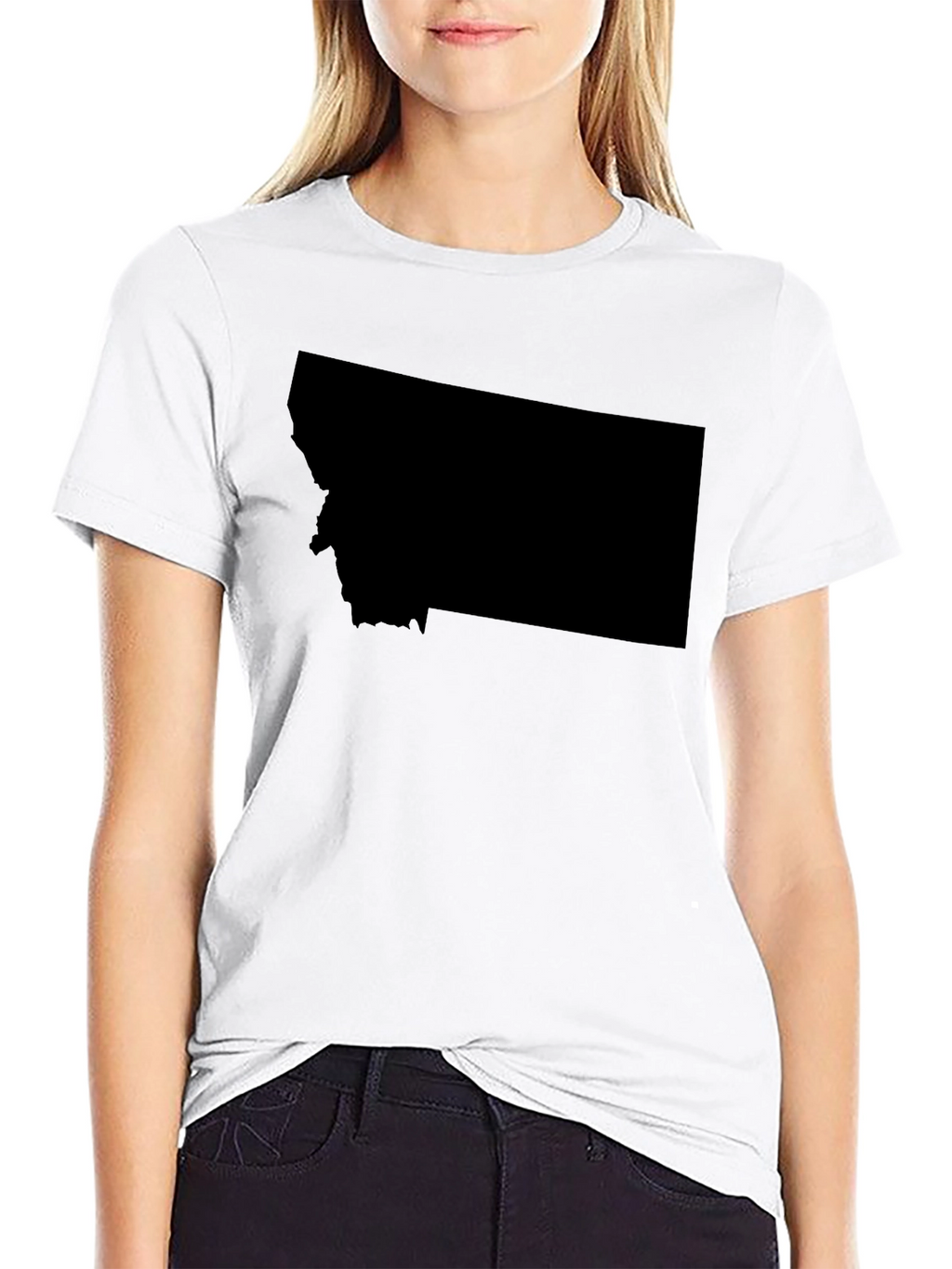 Montana State Shape Black T-Shirt