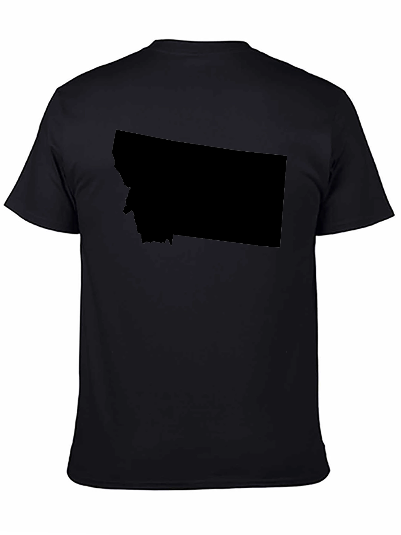 Montana State Shape Black T-Shirt