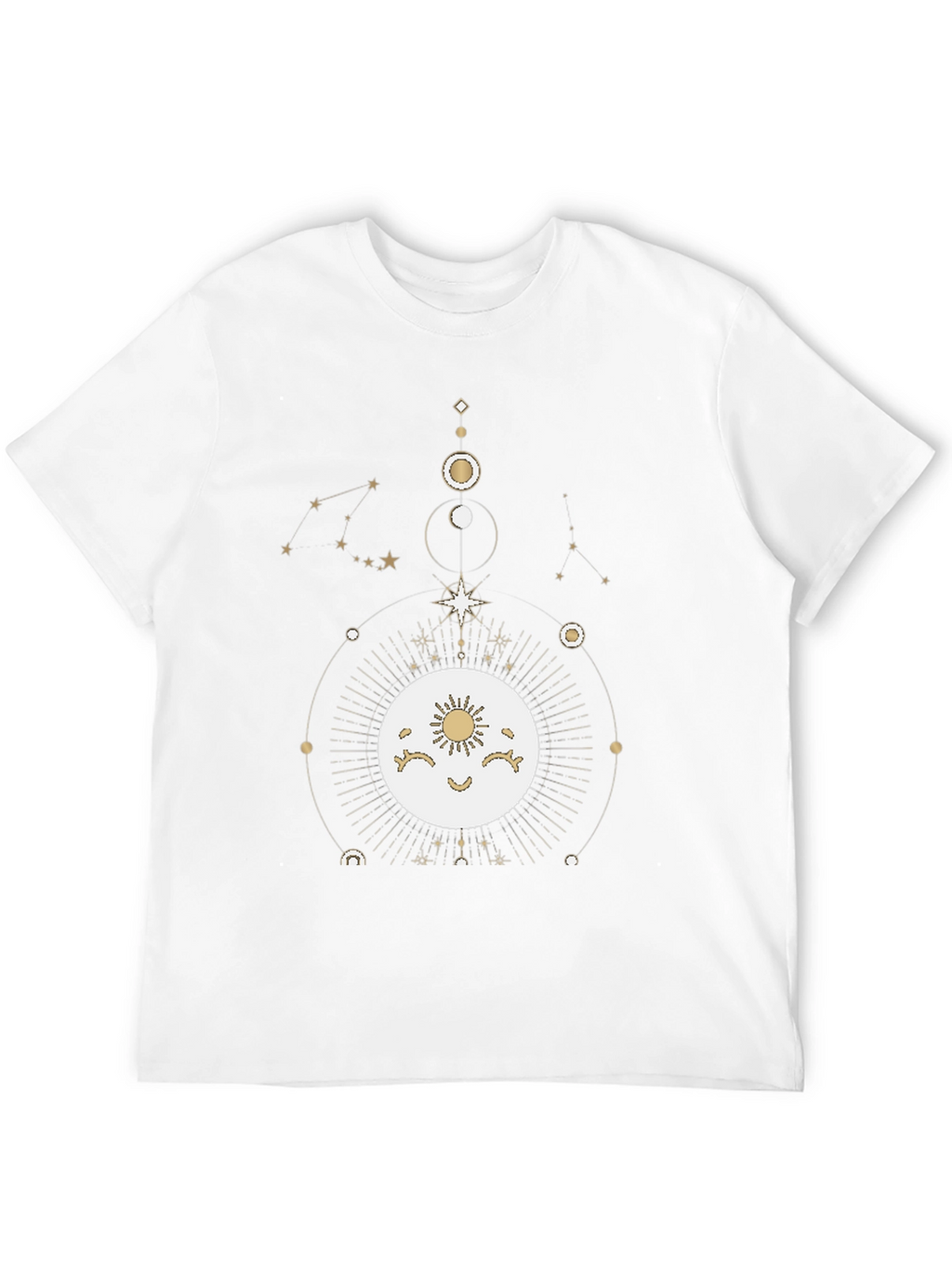 Celestial Moon & Stars Graphic Tee - Black