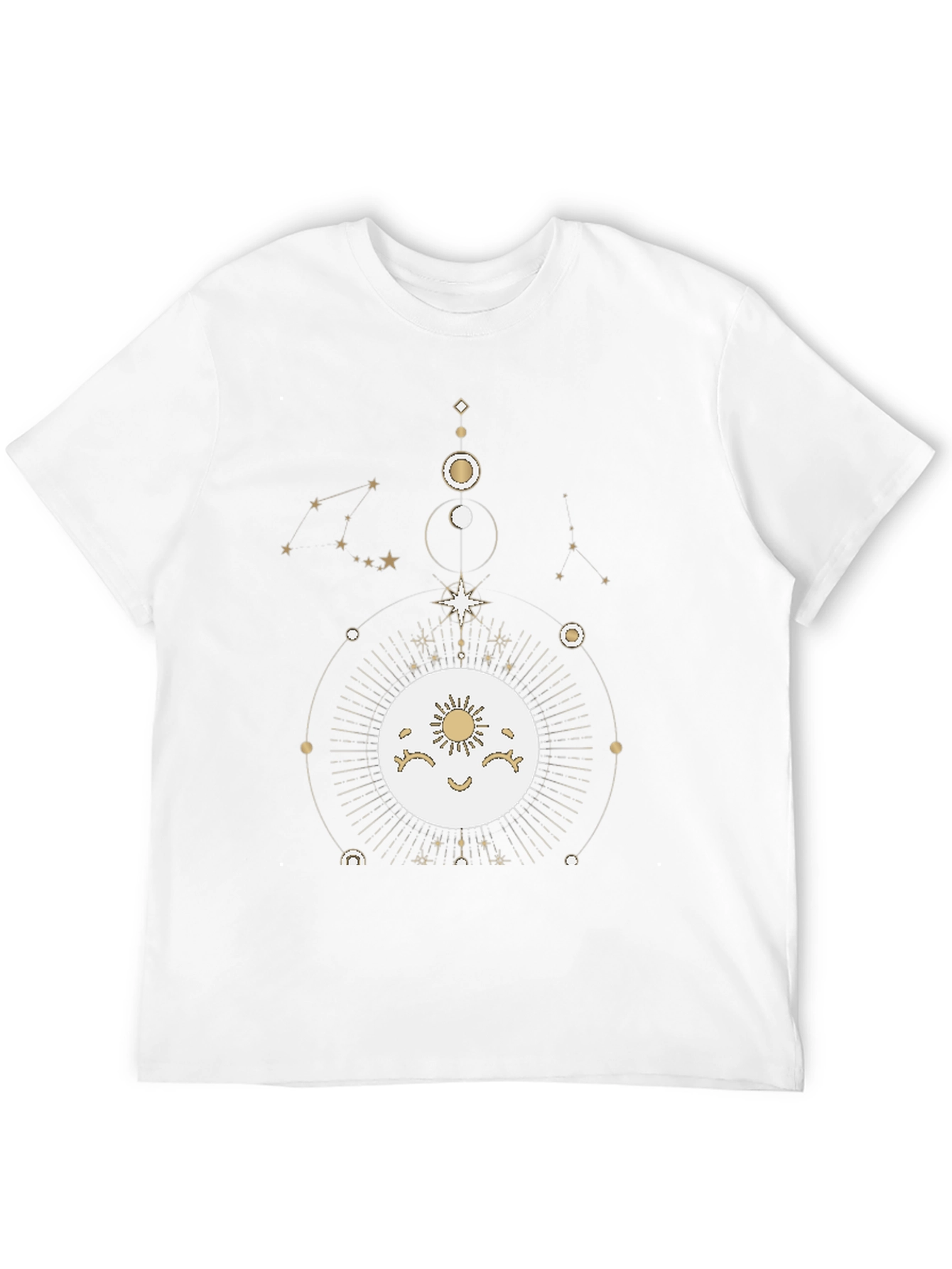 Celestial Moon & Stars Graphic Tee - Black
