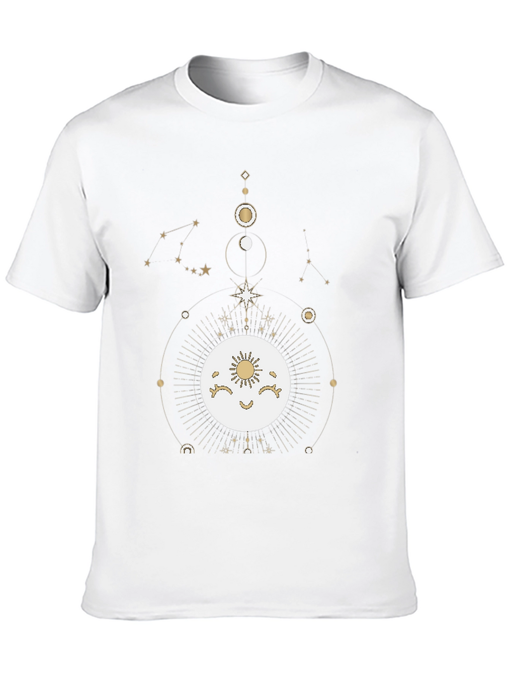 Celestial Moon & Stars Graphic Tee - Black