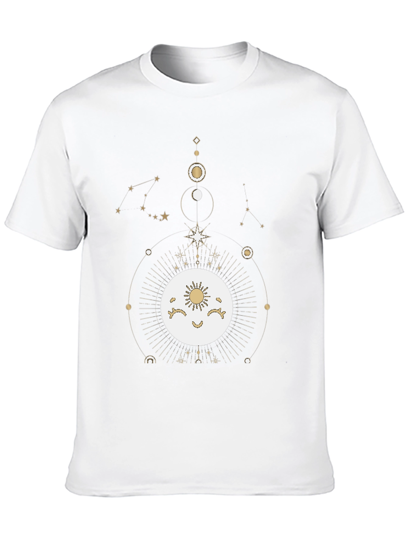Celestial Moon & Stars Graphic Tee - Black