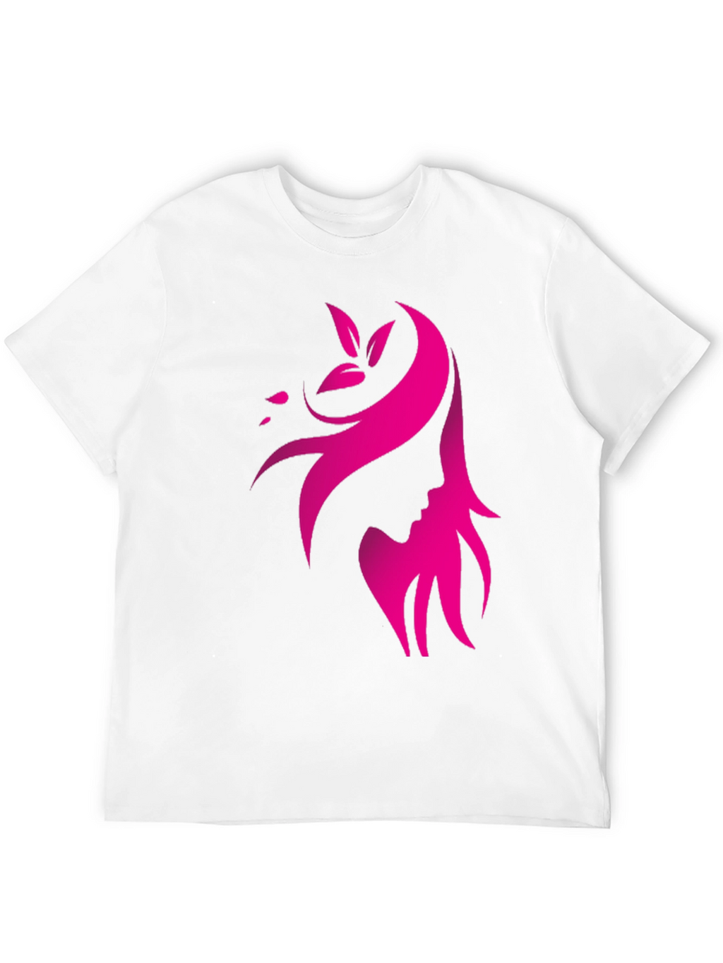 Elegant Pink Silhouette Graphic Black T-Shirt