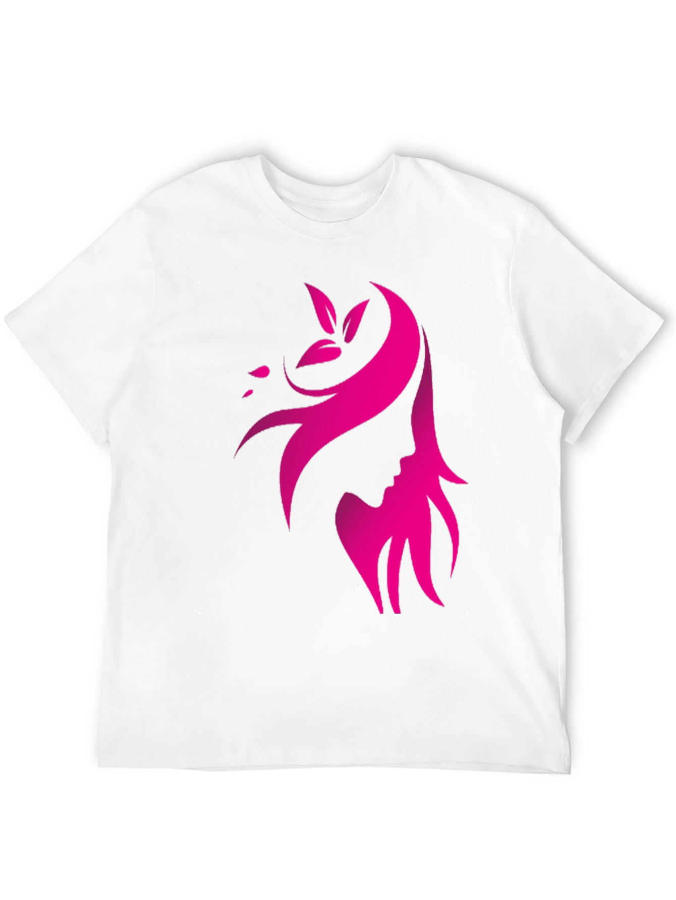 Elegant Pink Silhouette Graphic Black T-Shirt