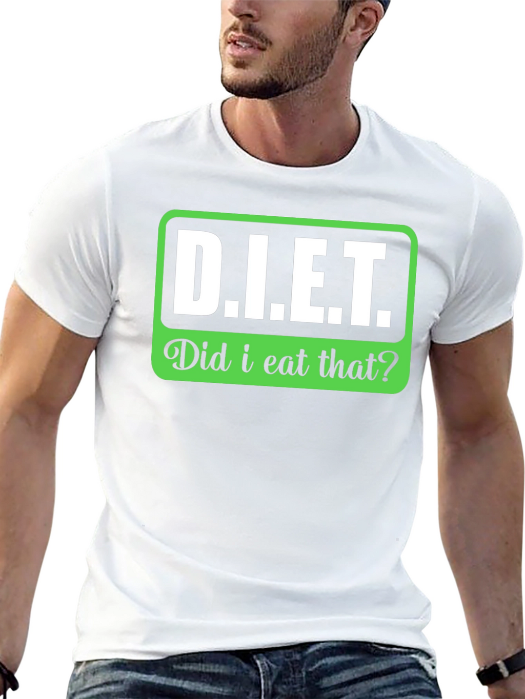 DIET Did I Eat That? Funny Slogan T-Shirt
