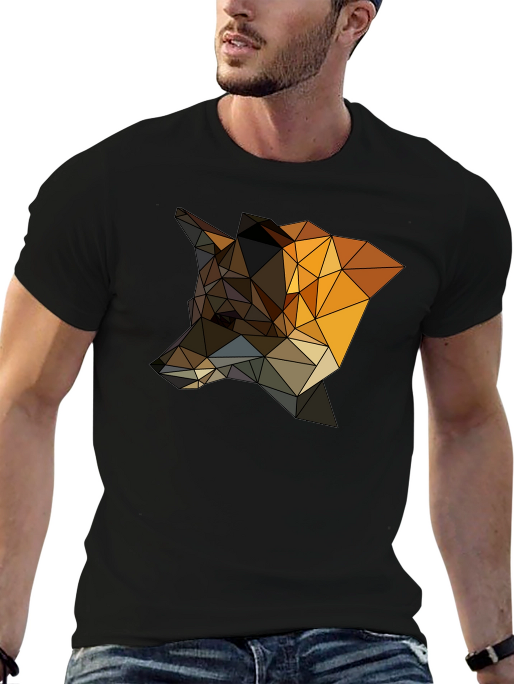 Geometric Fox T-Shirt - Stylish Animal Design