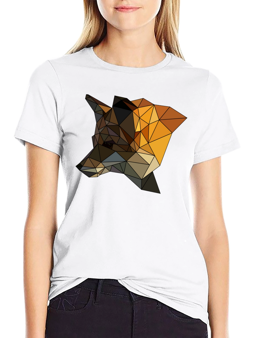 Geometric Fox T-Shirt - Stylish Animal Design