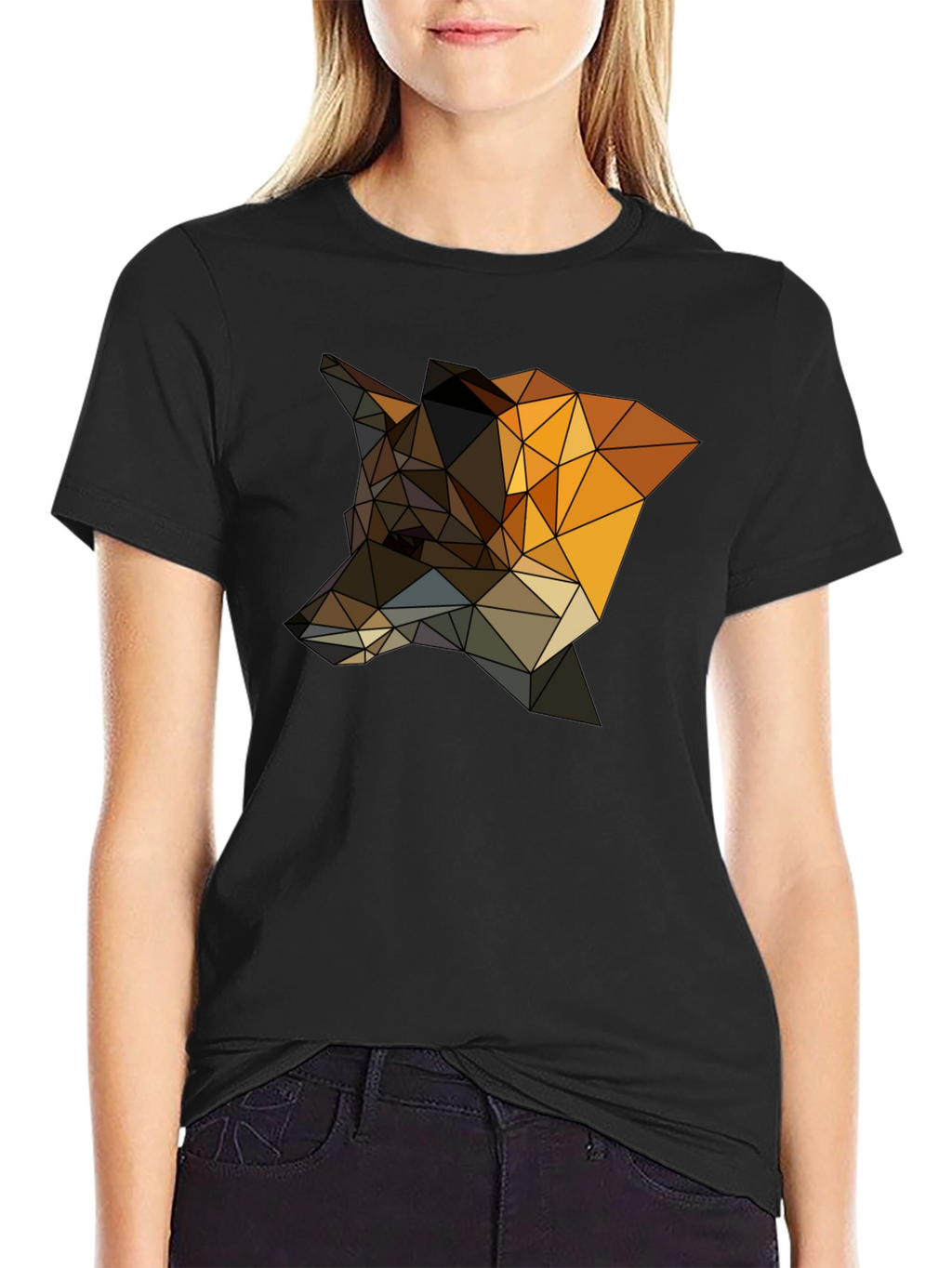 Geometric Fox T-Shirt - Stylish Animal Design