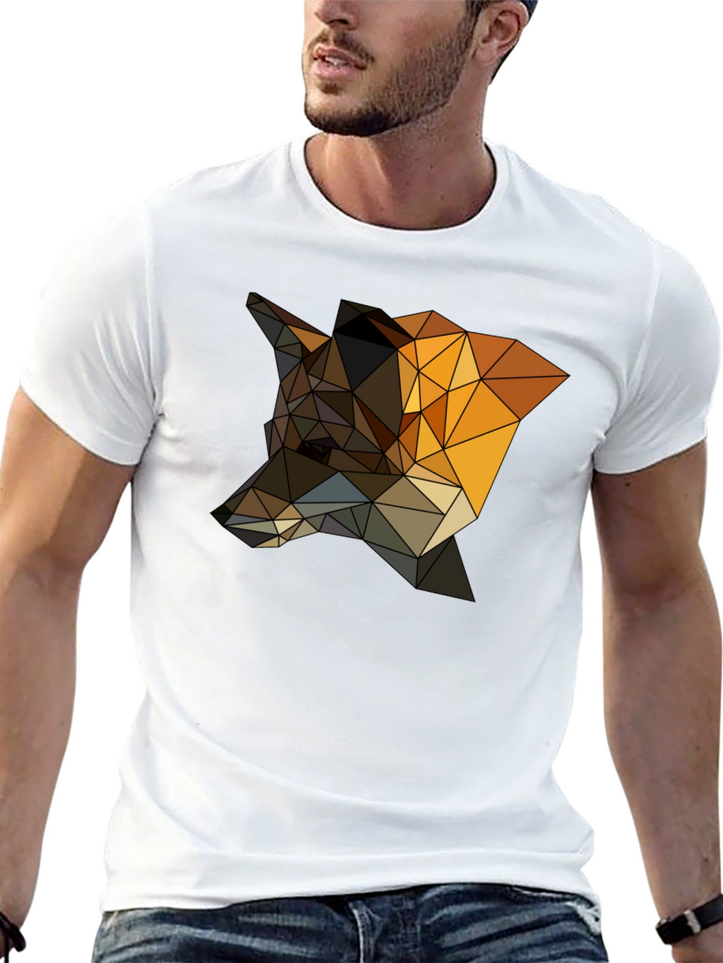 Geometric Fox T-Shirt - Stylish Animal Design