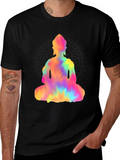 Tie-Dye Buddha Graphic Tee - Mens Black T-Shirt