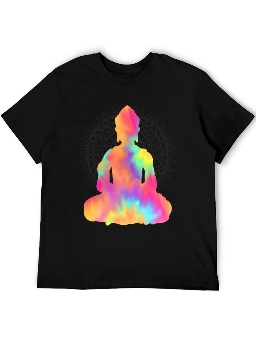Tie-Dye Buddha Graphic Tee - Mens Black T-Shirt