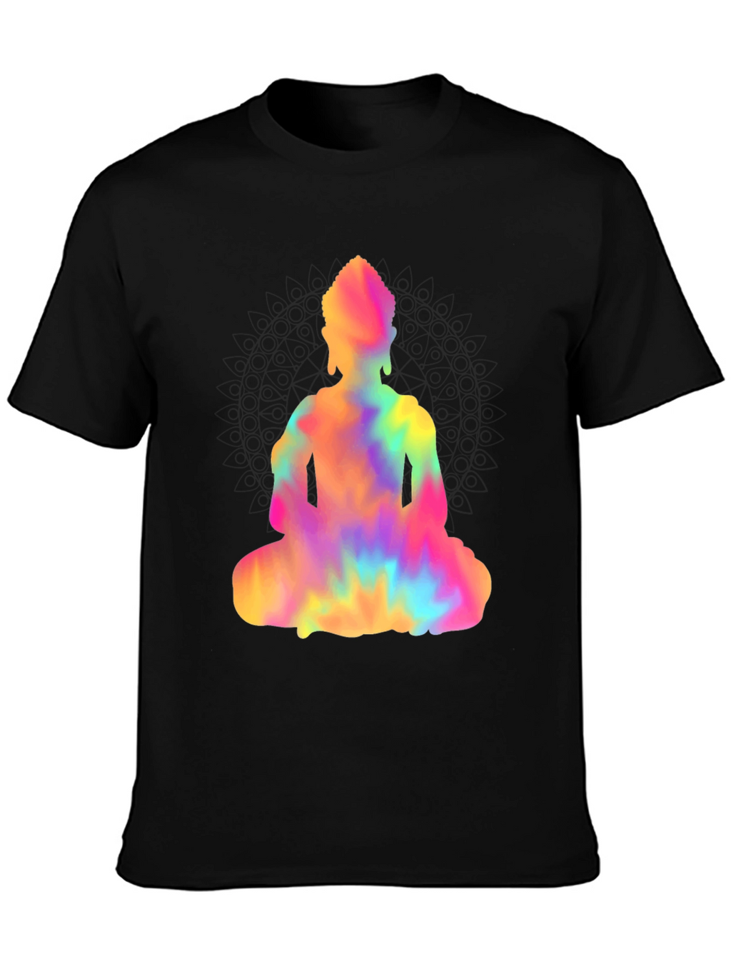 Tie-Dye Buddha Graphic Tee - Mens Black T-Shirt