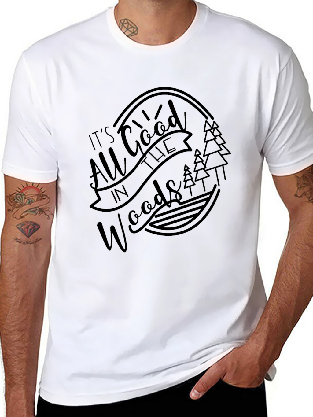 All Good in the Woods Black Graphic Tee