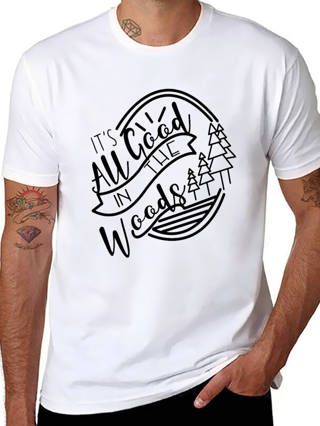 All Good in the Woods Black Graphic Tee