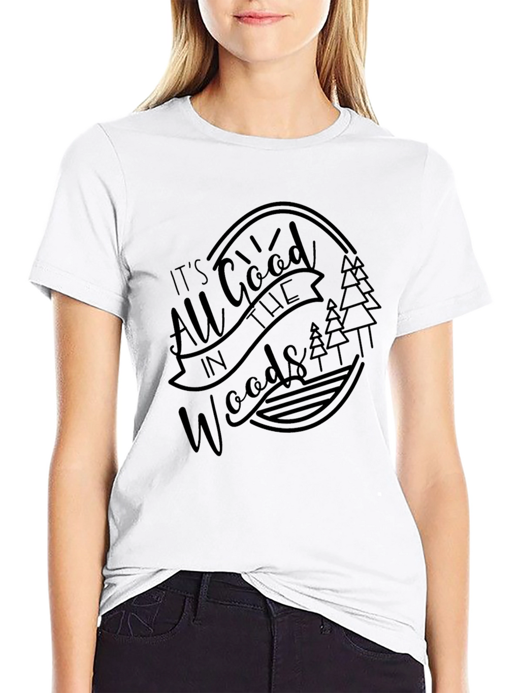 All Good in the Woods Black Graphic Tee