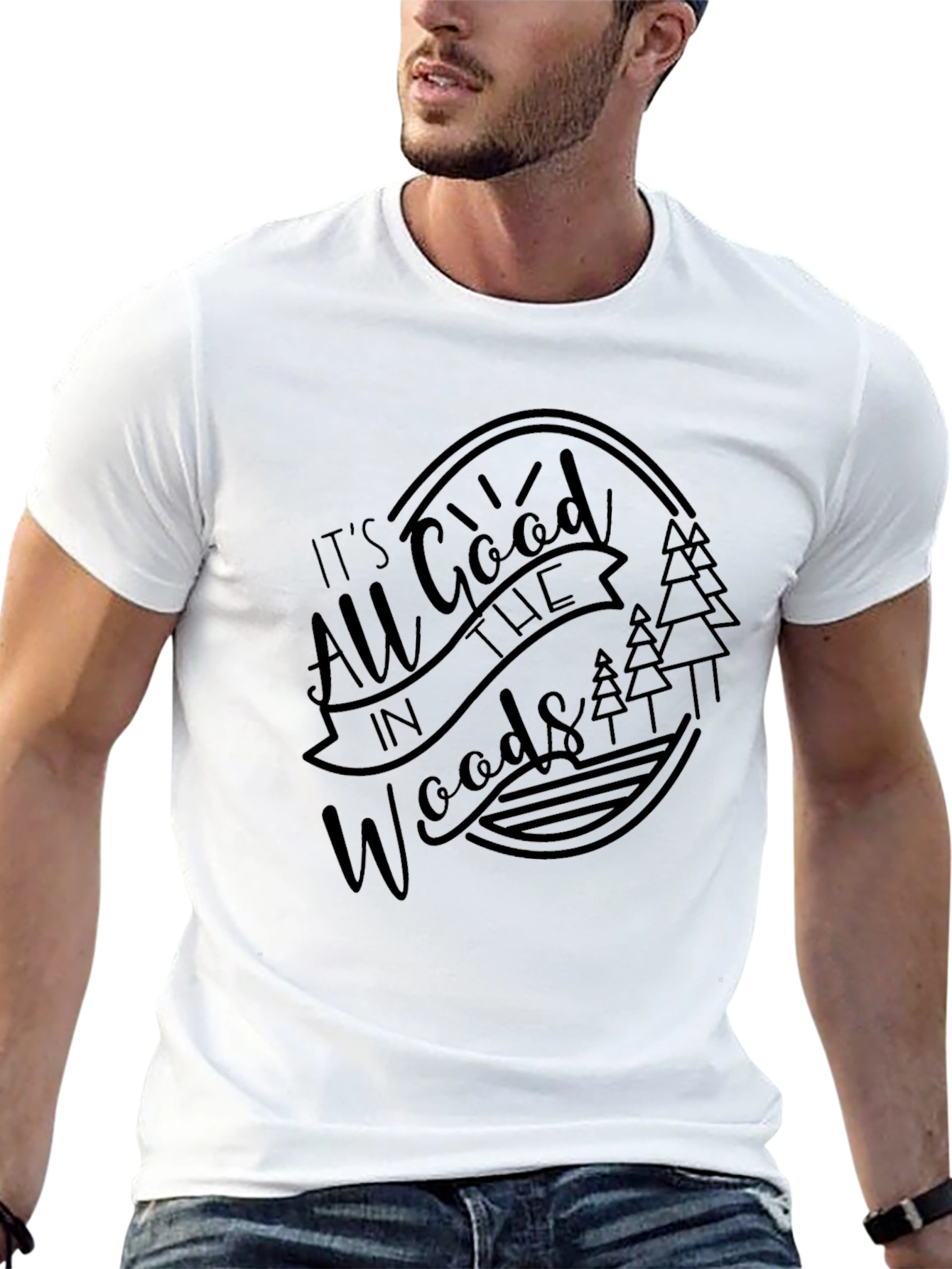 All Good in the Woods Black Graphic Tee