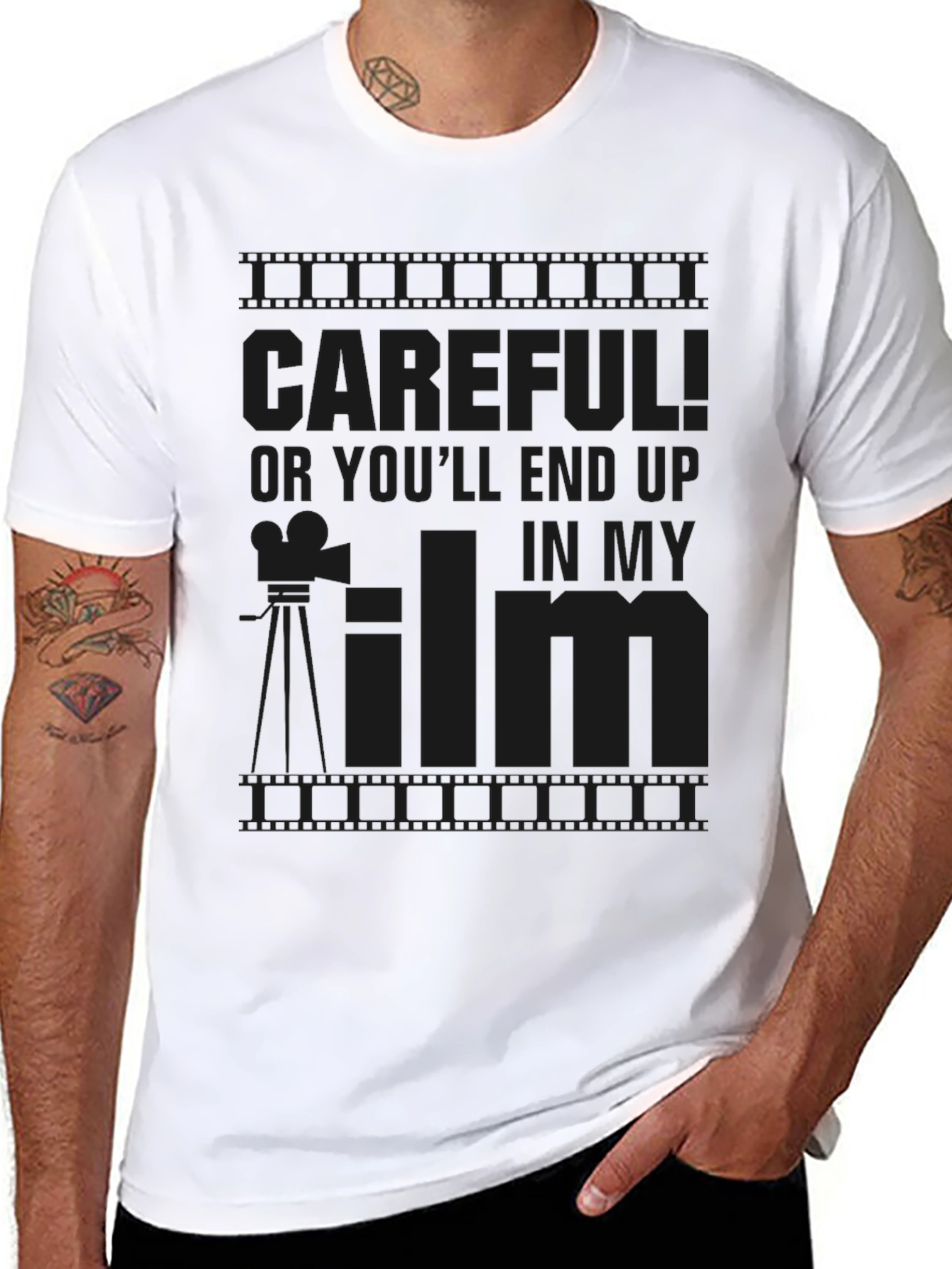 Careful! Or Youll End Up in My Film Black Graphic Tee