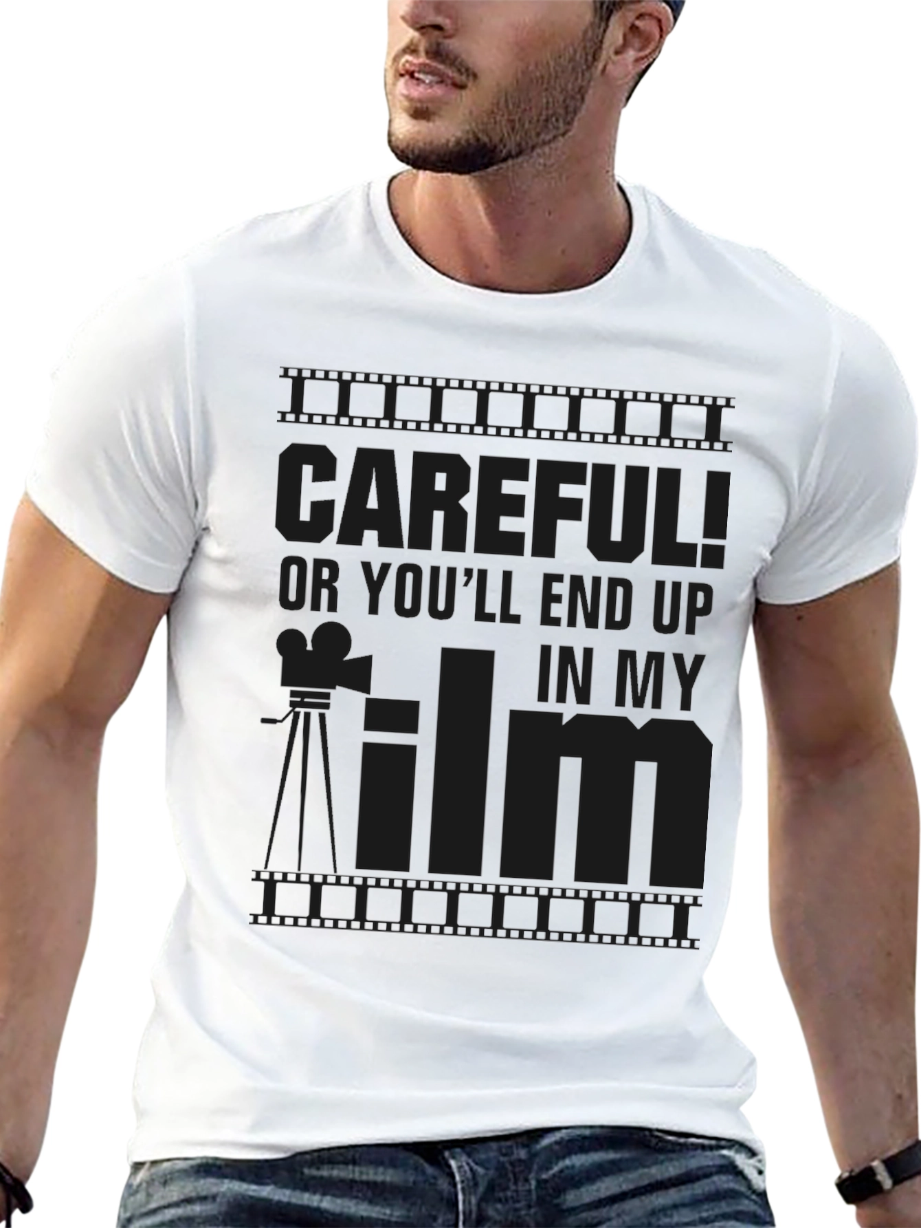 Careful! Or Youll End Up in My Film Black Graphic Tee
