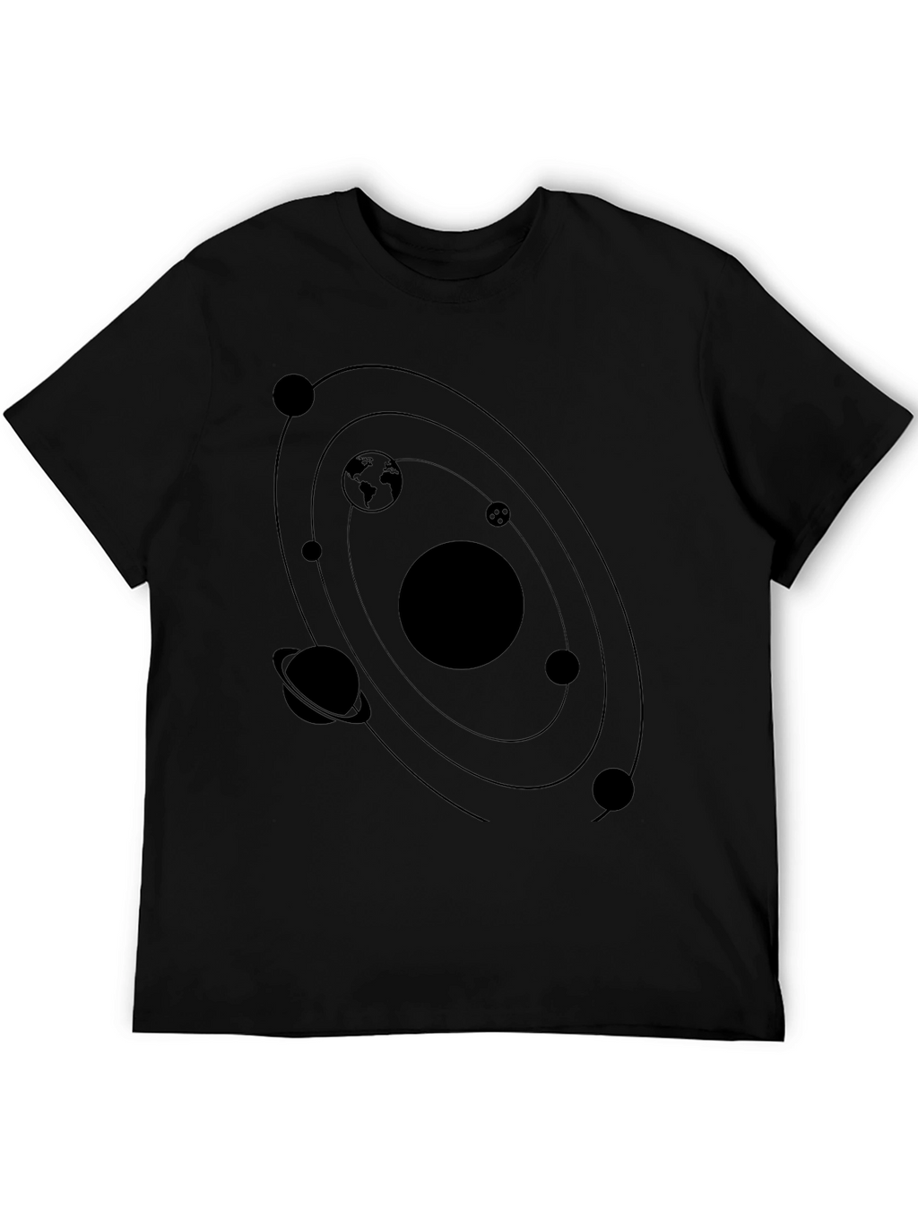 Solar System Graphic T-Shirt - Black