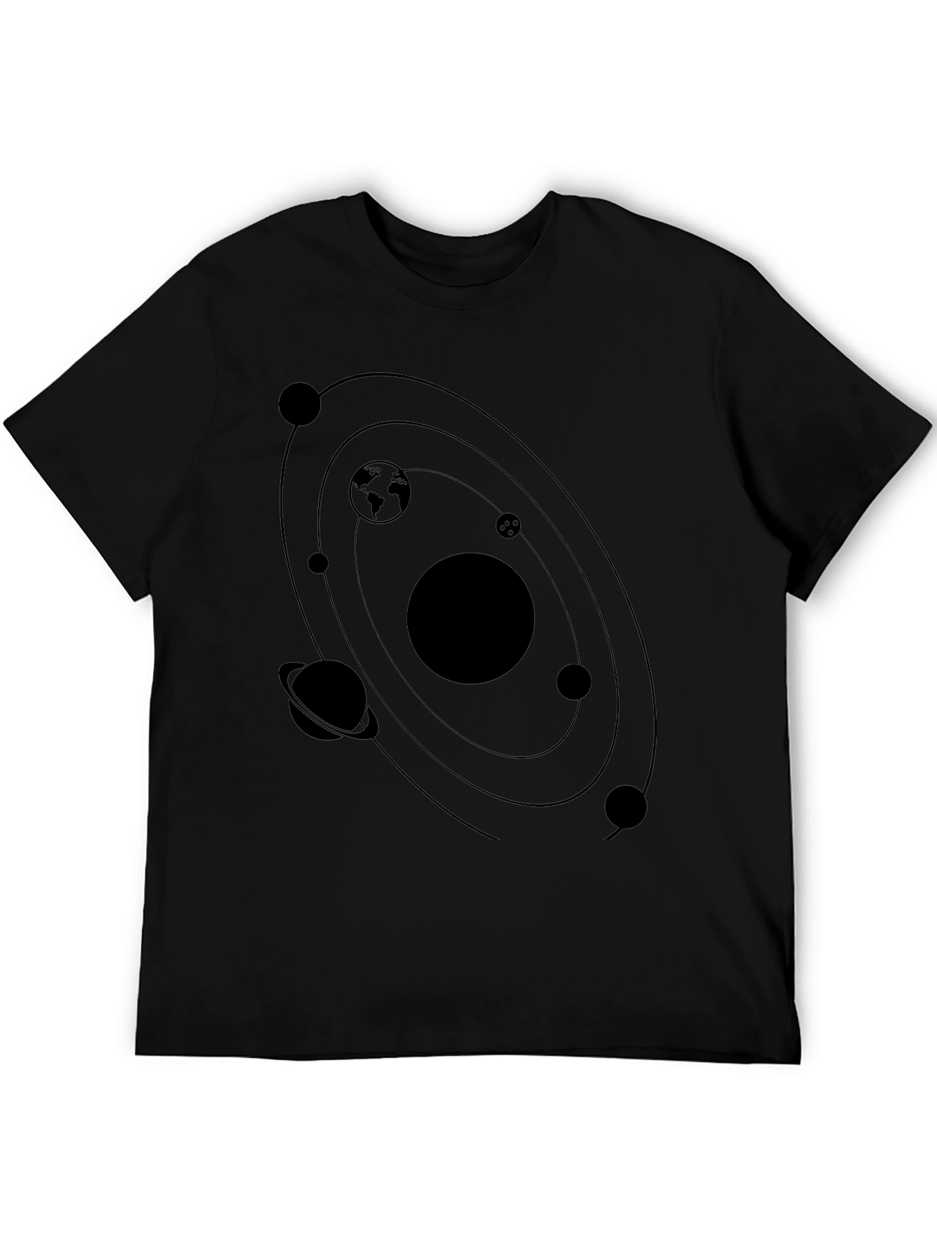 Solar System Graphic T-Shirt - Black