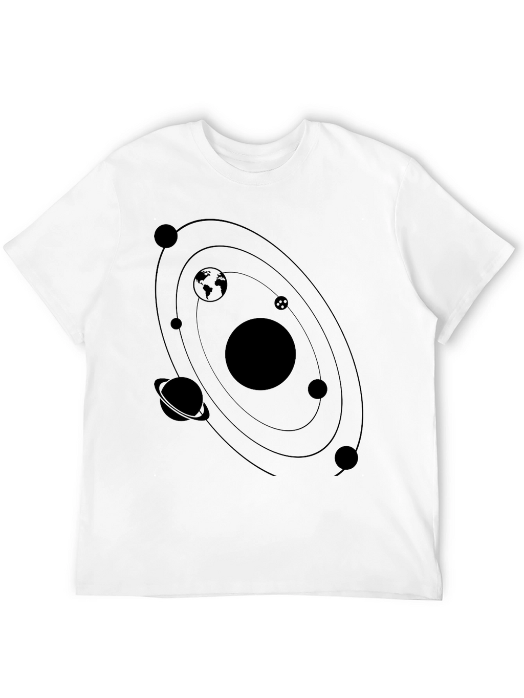 Solar System Graphic T-Shirt - Black