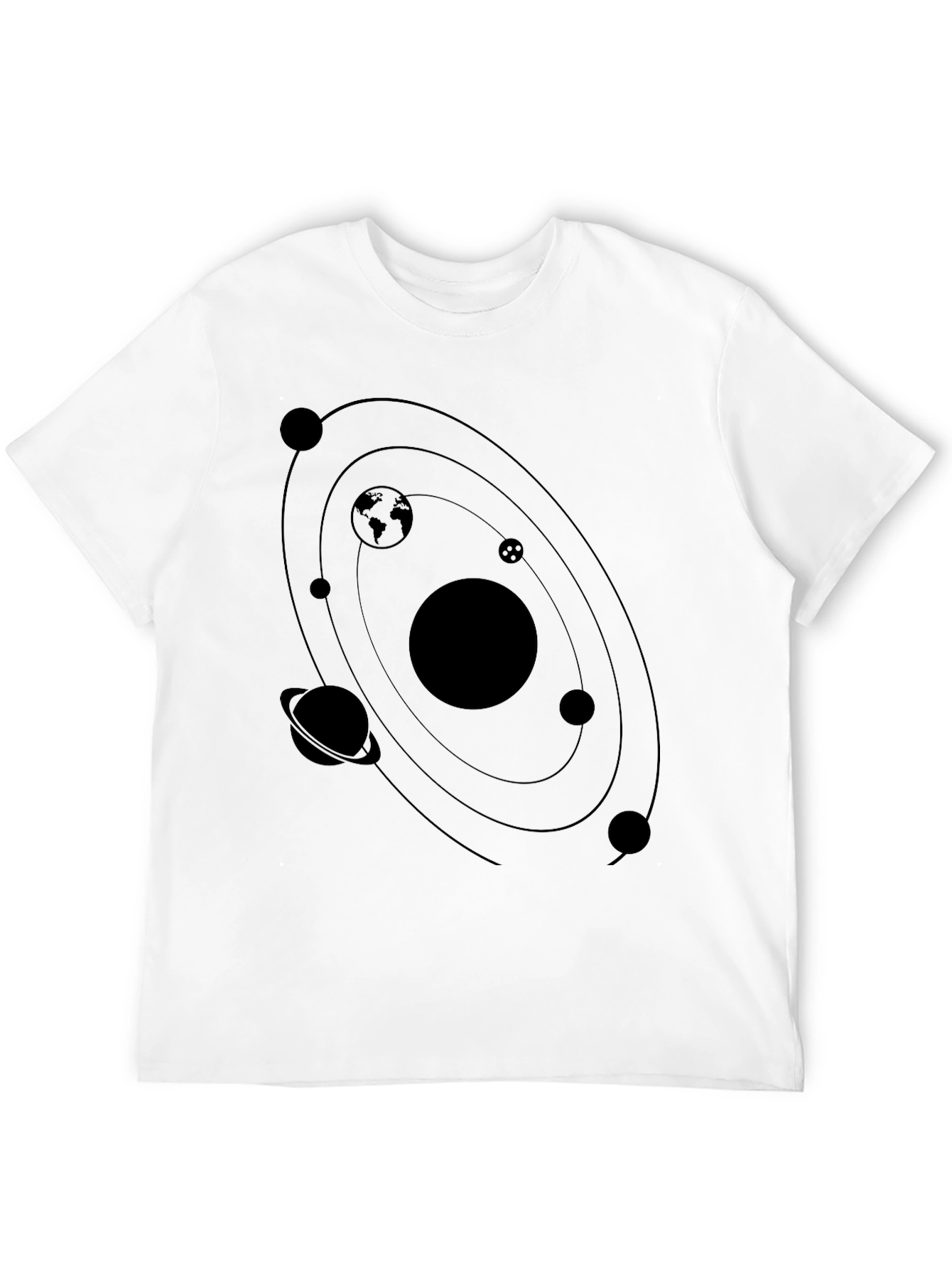 Solar System Graphic T-Shirt - Black