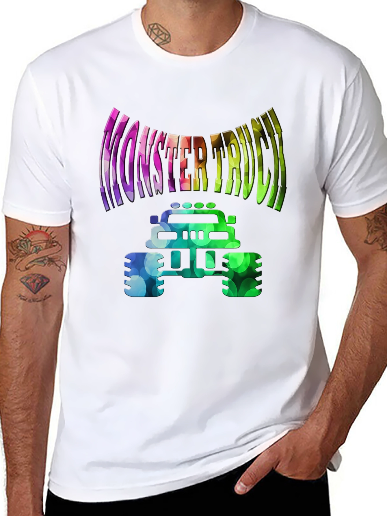 Monster Truck Graphic Tee - Vibrant Design Black Shirt