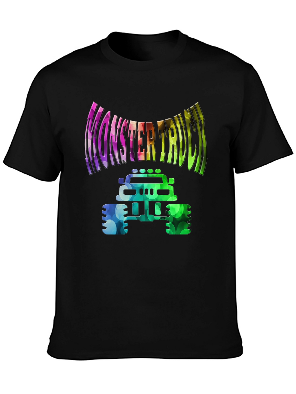Monster Truck Graphic Tee - Vibrant Design Black Shirt