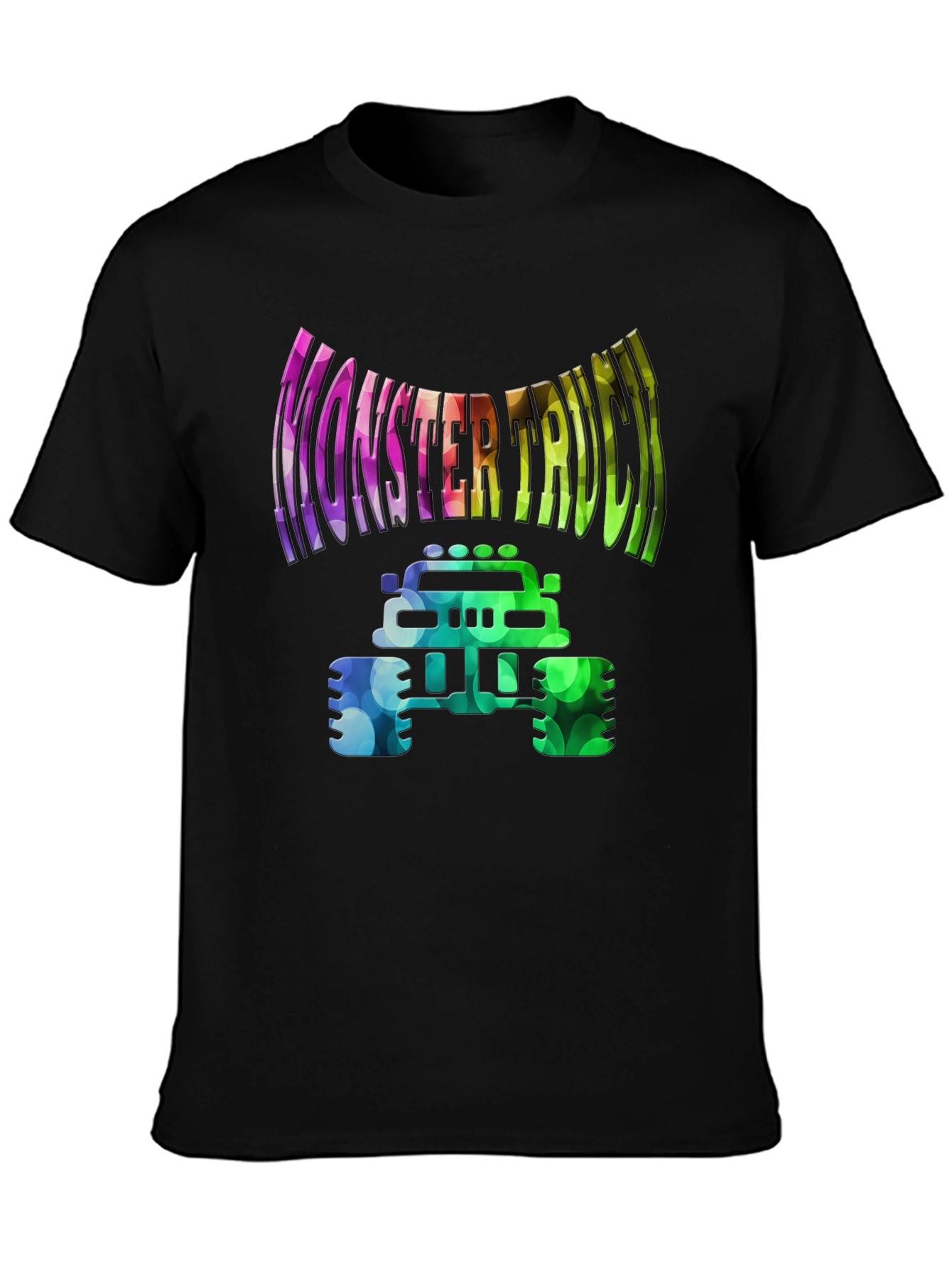 Monster Truck Graphic Tee - Vibrant Design Black Shirt