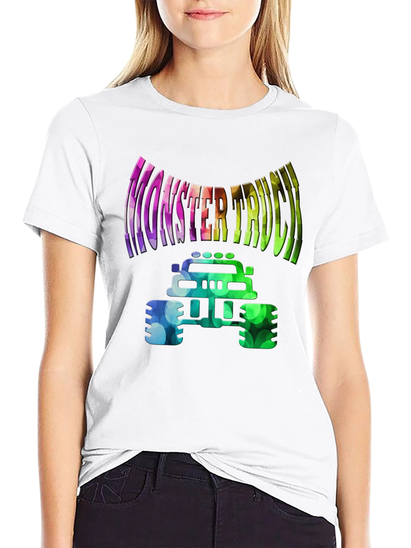 Monster Truck Graphic Tee - Vibrant Design Black Shirt