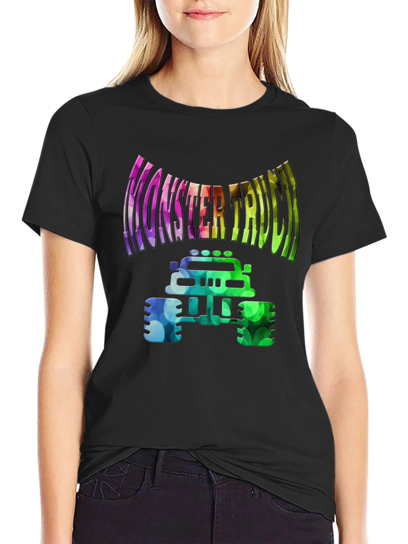 Monster Truck Graphic Tee - Vibrant Design Black Shirt