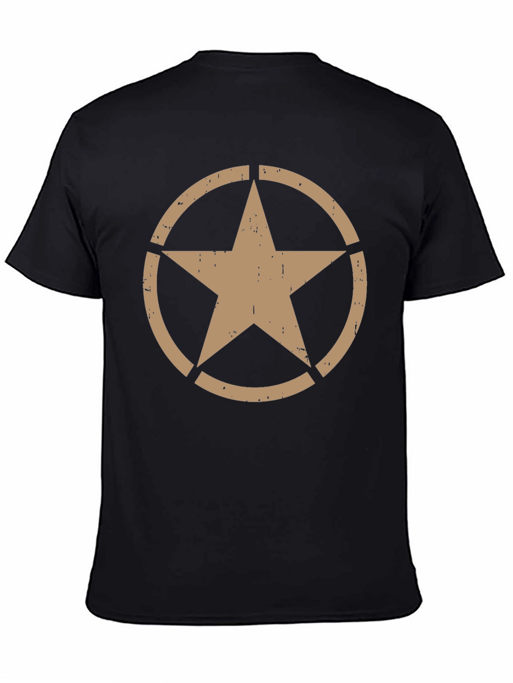Distressed Star Graphic Black T-Shirt