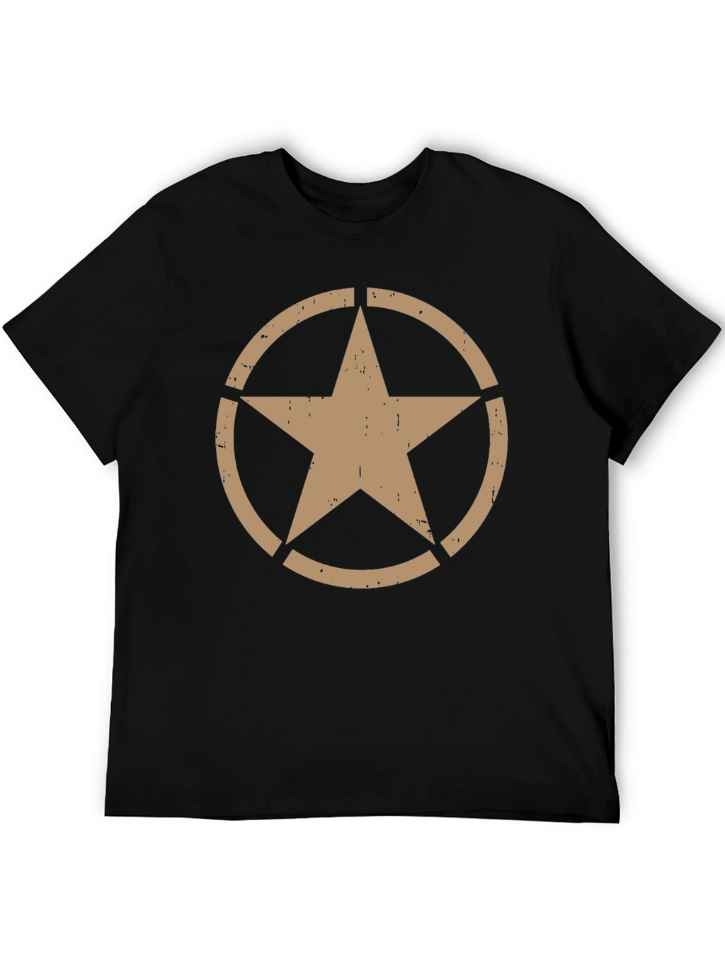 Distressed Star Graphic Black T-Shirt