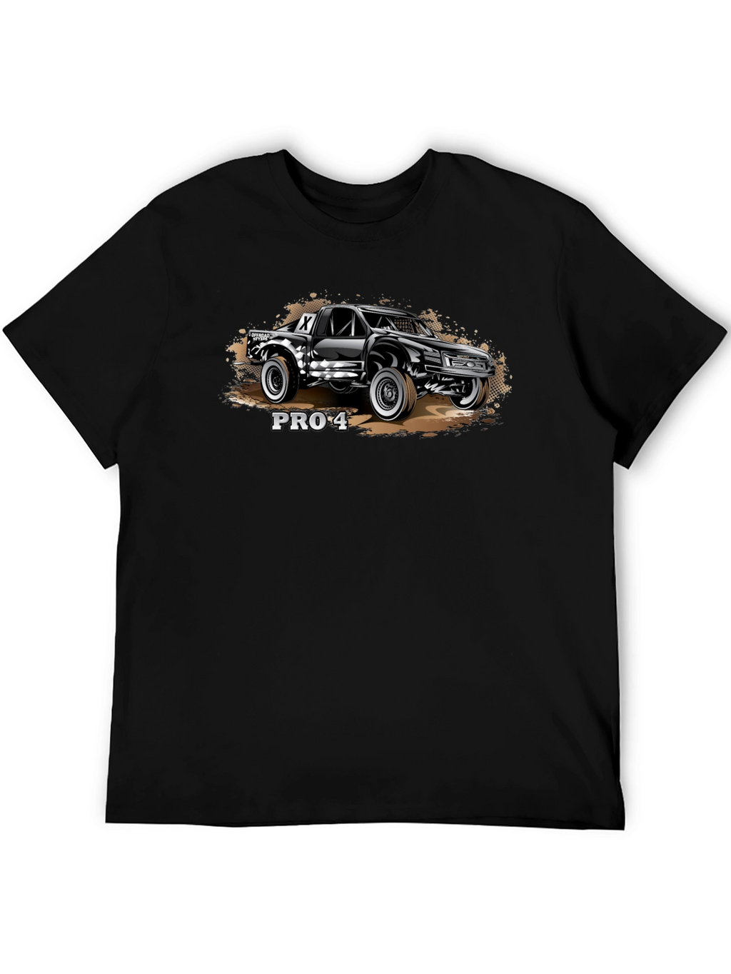 PRO-4 Off-Road Truck Graphic Tee - Black Cotton