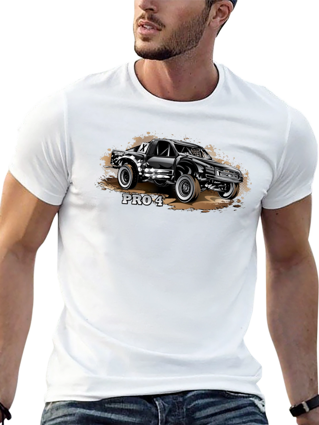 PRO-4 Off-Road Truck Graphic Tee - Black Cotton