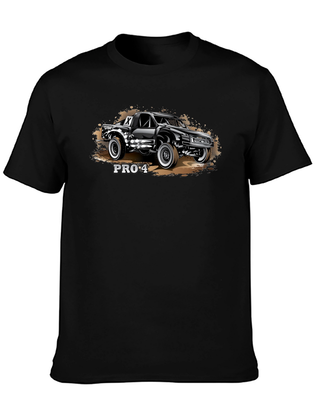 PRO-4 Off-Road Truck Graphic Tee - Black Cotton