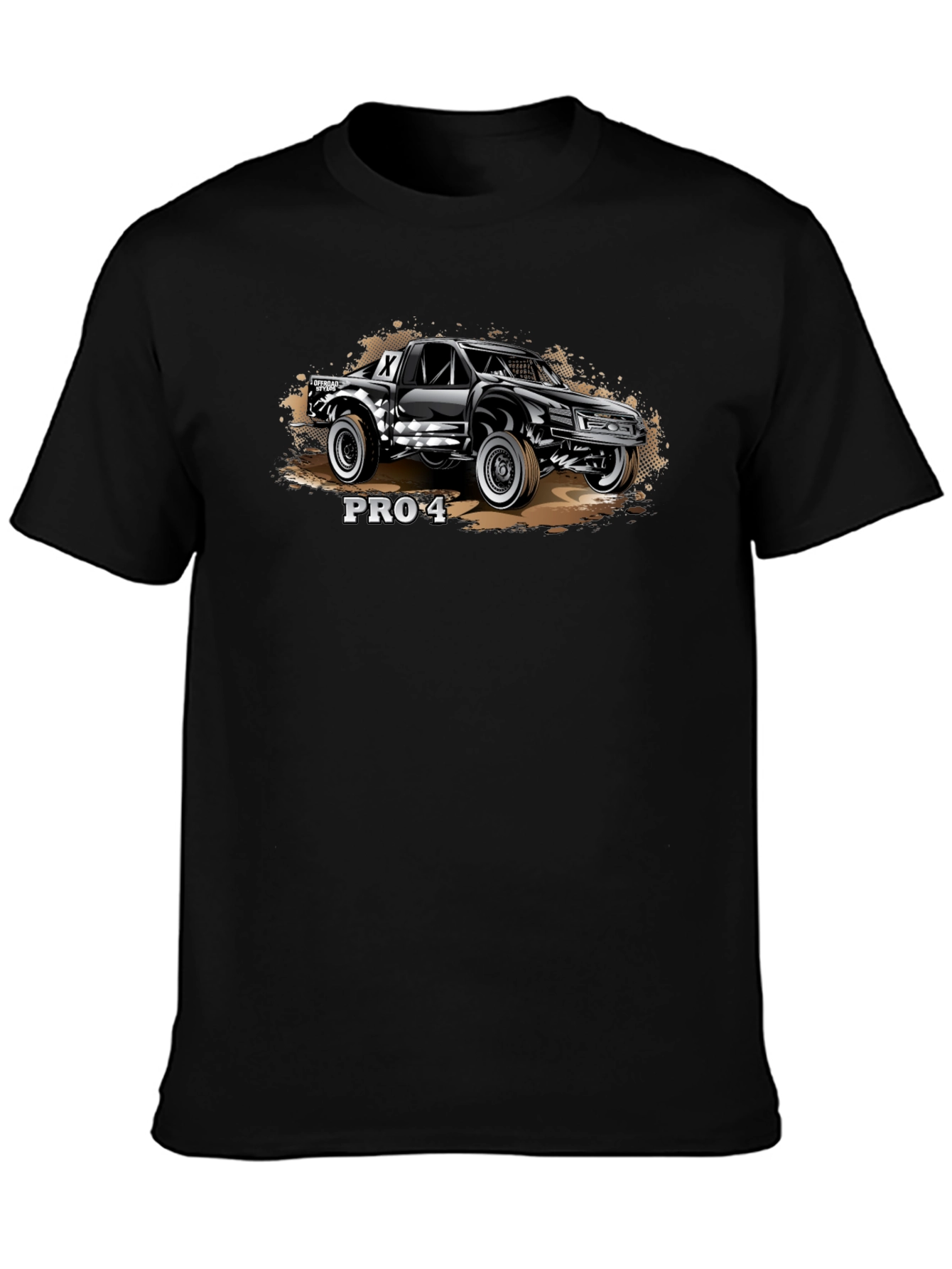 PRO-4 Off-Road Truck Graphic Tee - Black Cotton