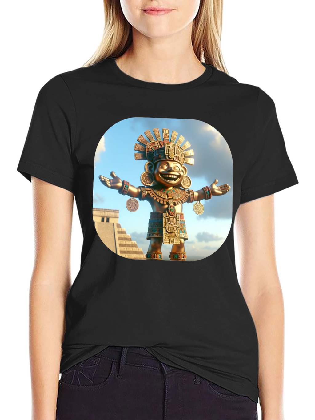 Aztec God T-Shirt - Black
