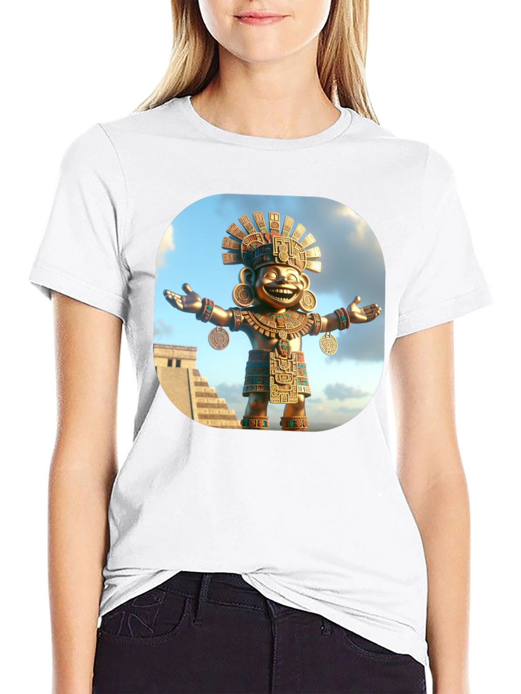 Aztec God T-Shirt - Black