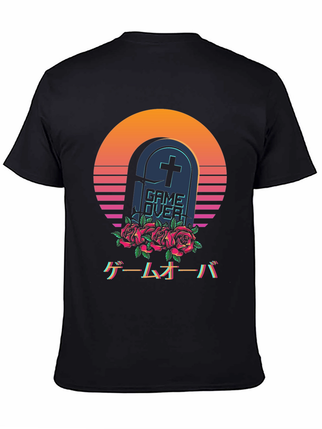 Game Over Tombstone T-Shirt - Vaporwave Aesthetic