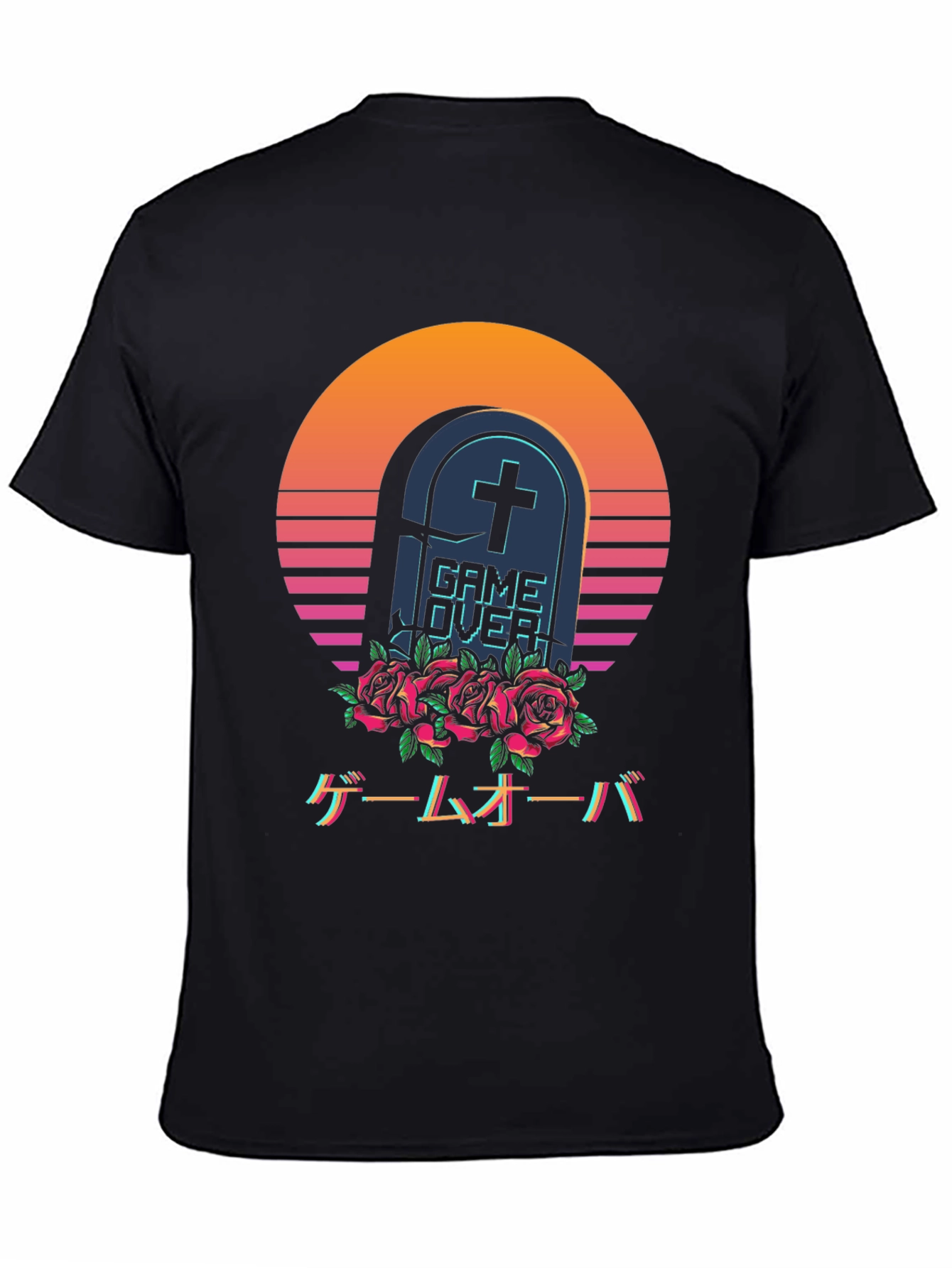 Game Over Tombstone T-Shirt - Vaporwave Aesthetic