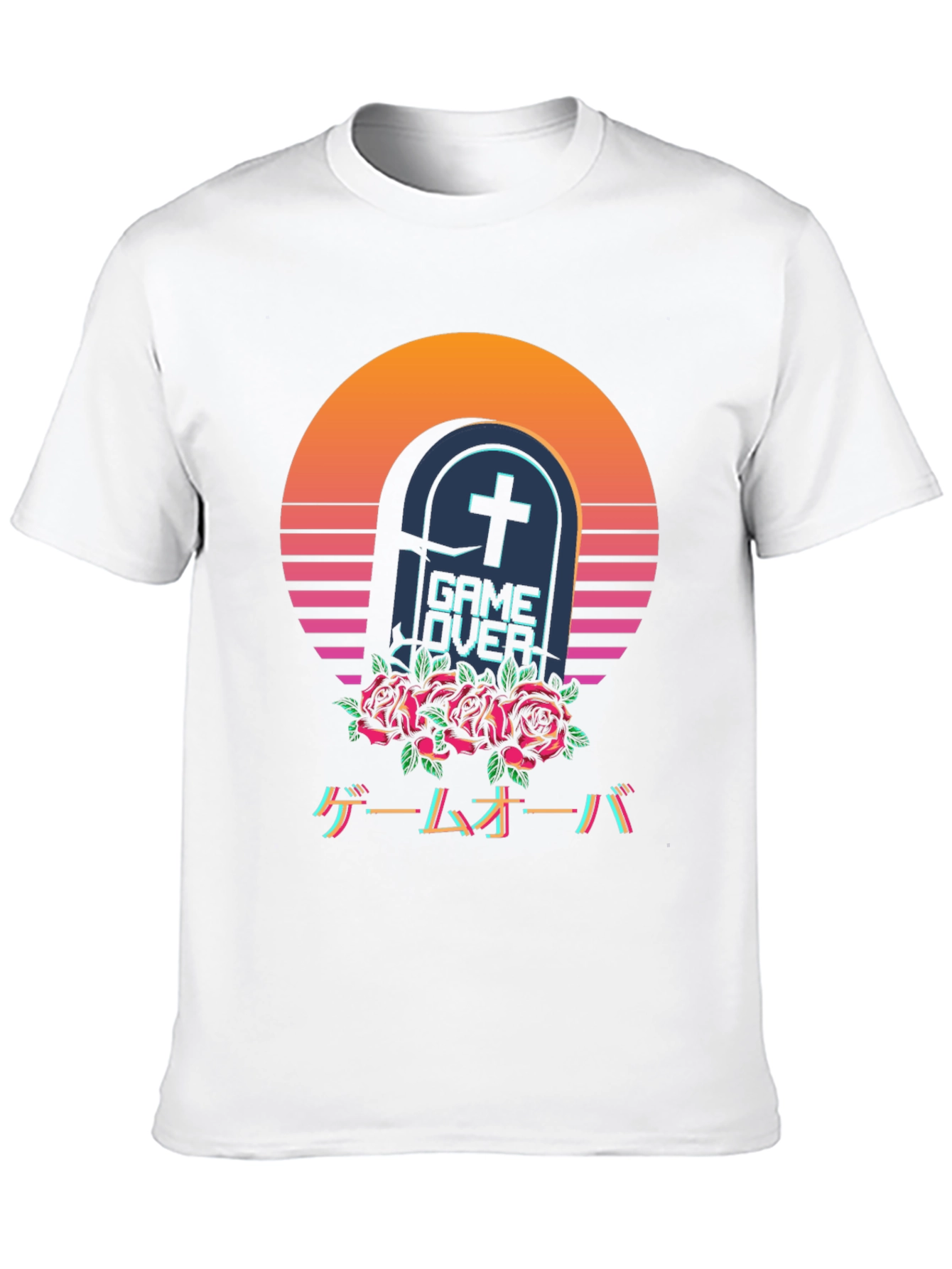 Game Over Tombstone T-Shirt - Vaporwave Aesthetic