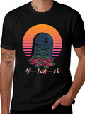 Game Over Tombstone T-Shirt - Vaporwave Aesthetic