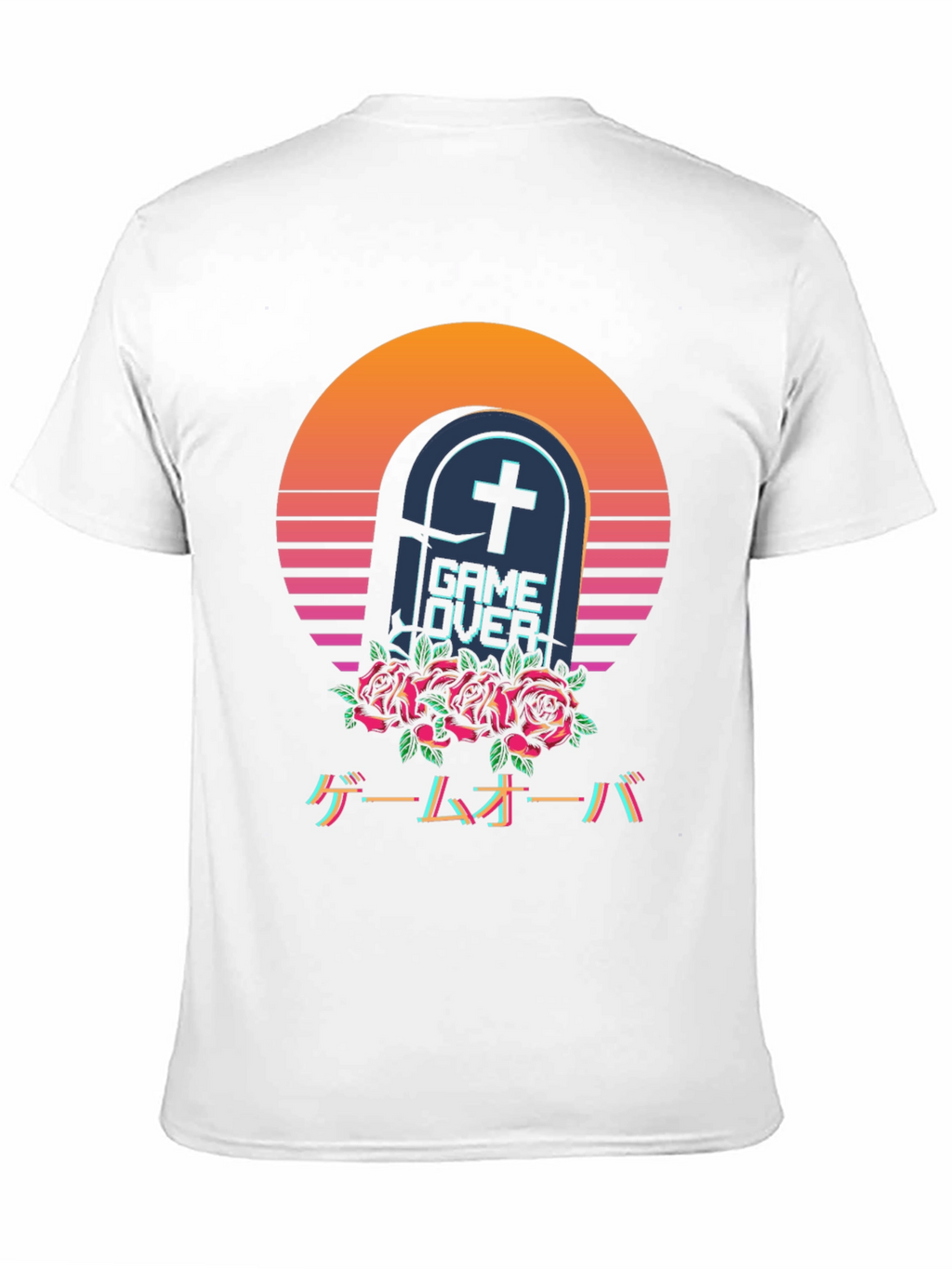 Game Over Tombstone T-Shirt - Vaporwave Aesthetic