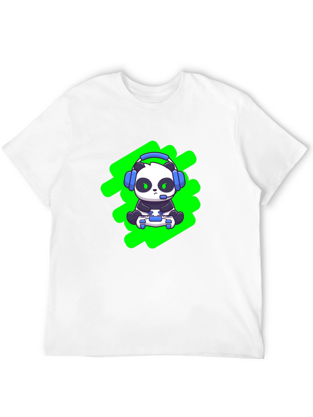Gamer Panda T-Shirt - Black Cotton Blend