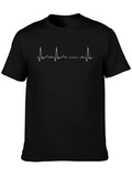 EKG Heartbeat Lifeline Graphic Tee - Black