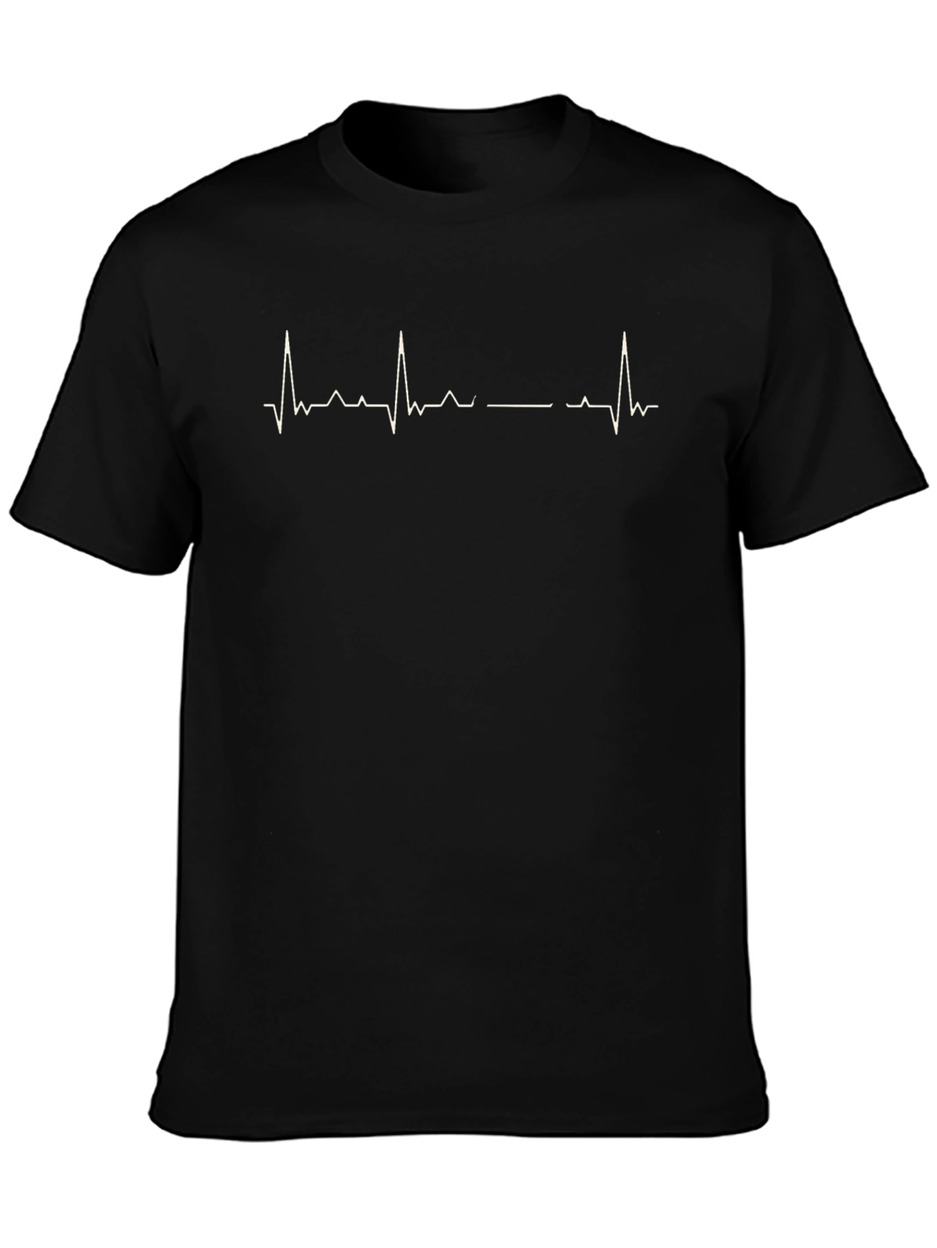 EKG Heartbeat Lifeline Graphic Tee - Black