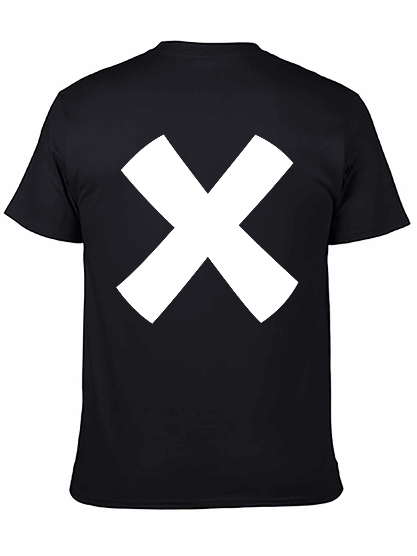 Bold White X Graphic Black T-Shirt - Modern Casual Style