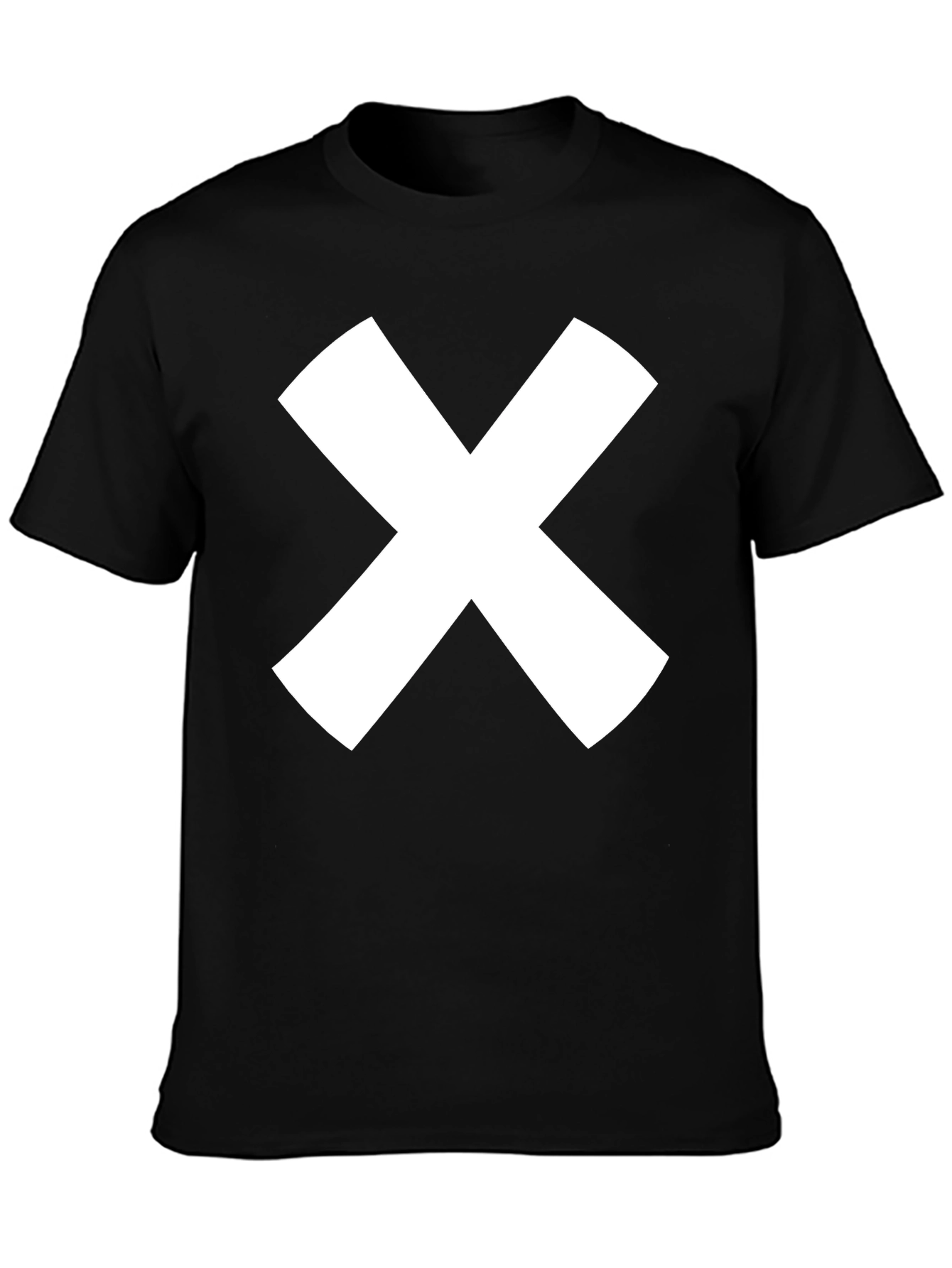 Bold White X Graphic Black T-Shirt - Modern Casual Style
