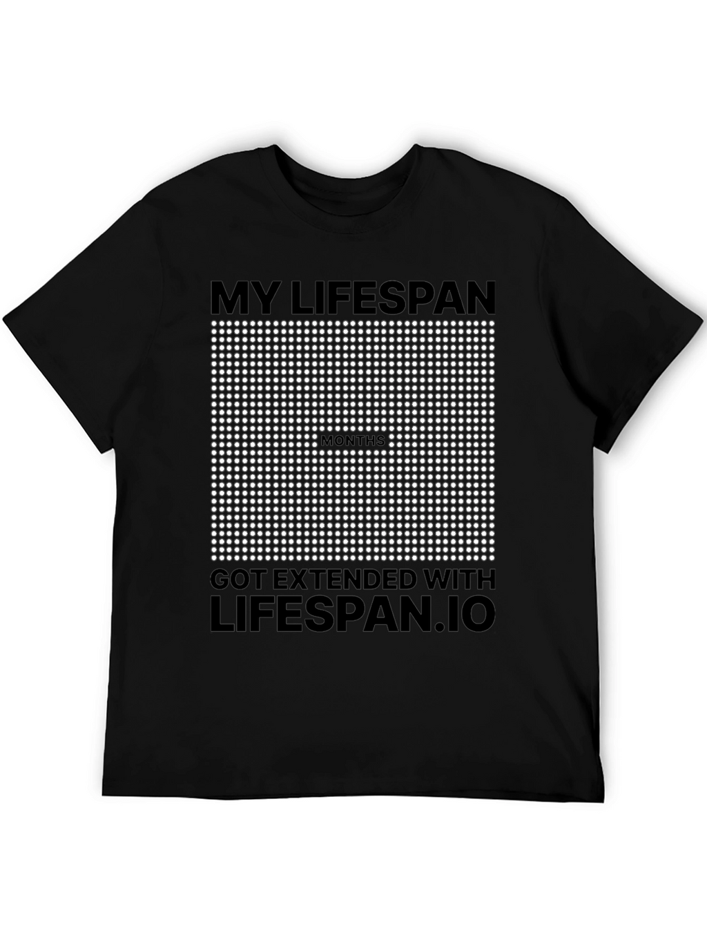 Lifespan.io Extended Months Black T-Shirt